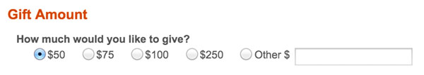 online fundraising defaults